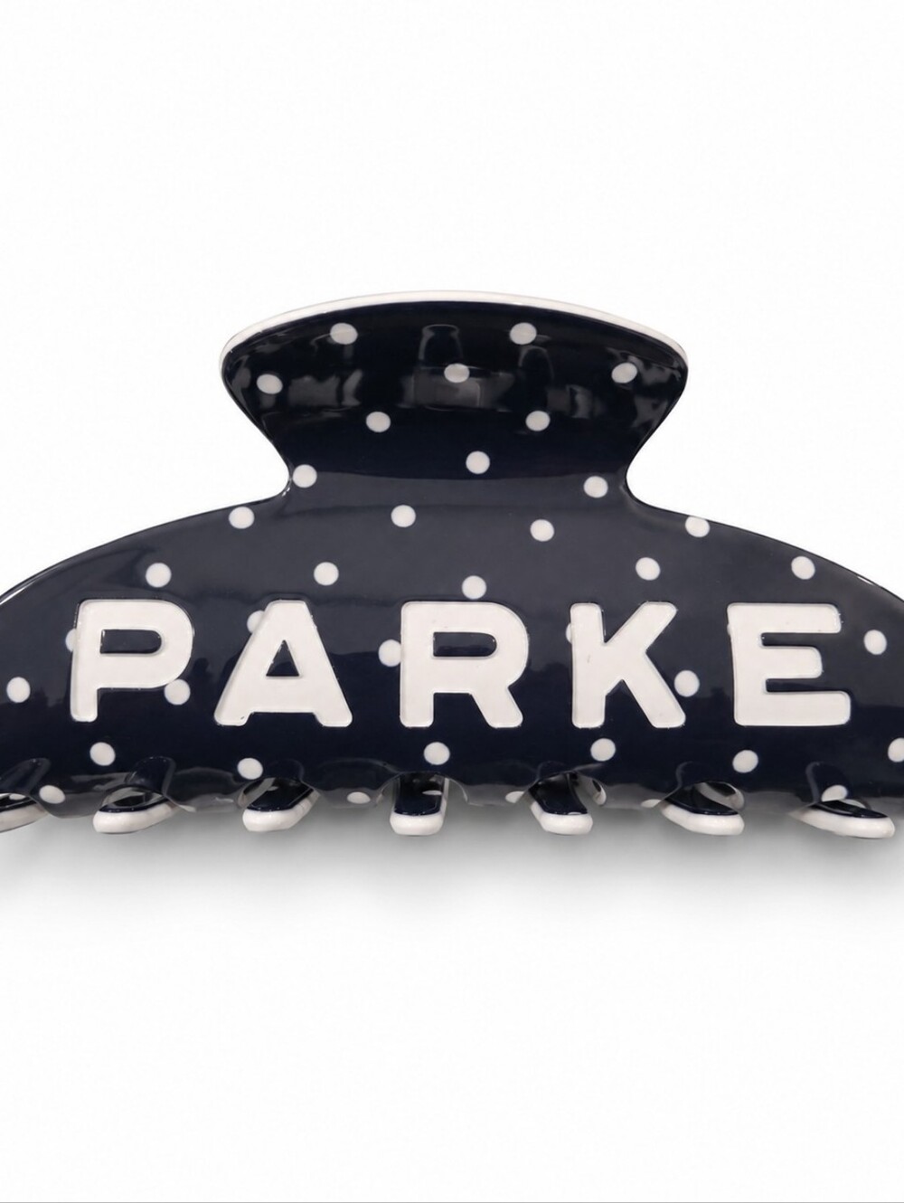 Parke Polka Dot Black Claw Clip + Pouch Nwt